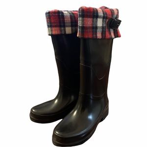 Cougar Tall Black & Plaid Rain Boot Canadian Made